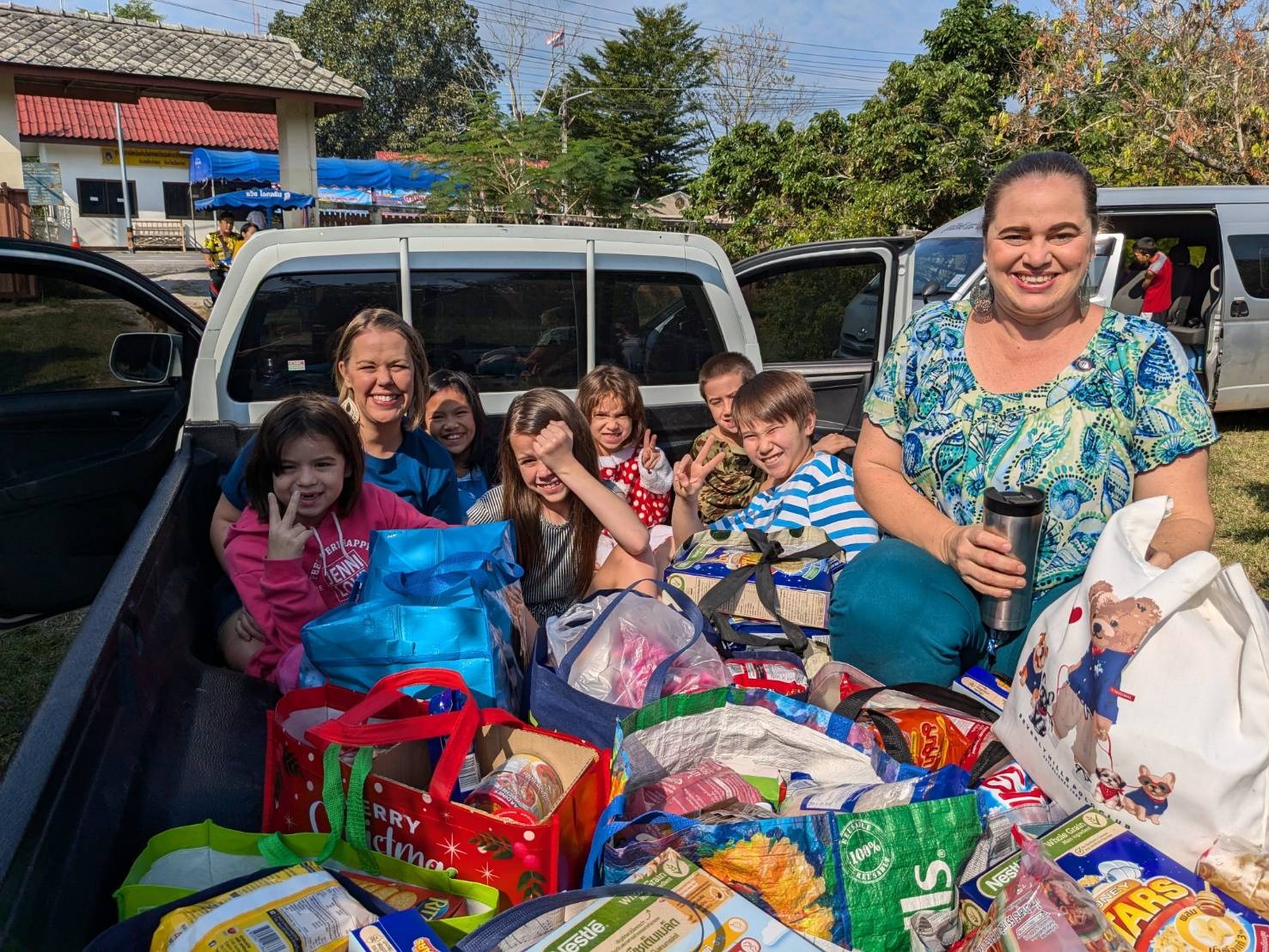 Volunteer with children